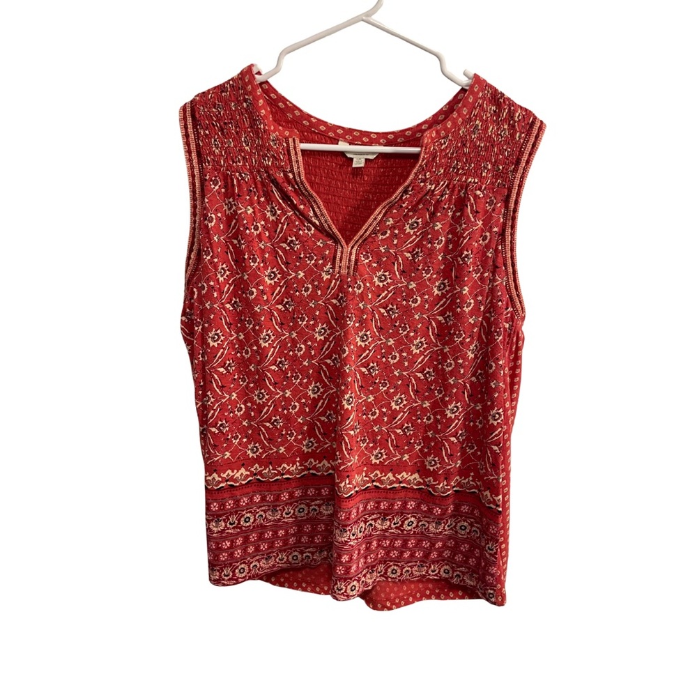 Lucky Brand Women's Red Sleeveless Top